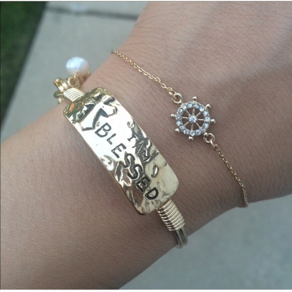 dina aziza Jewelry - Sale! New I AM BLESSED BRACELET w/ Cross Charm
